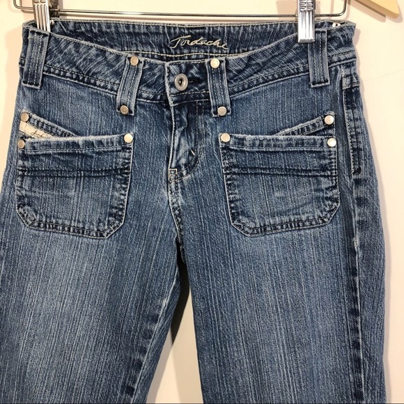 Jordache Cropped Rolled 6 Pocket Stretch Jeans Women's Size 3/4 - Picture 3 of 7